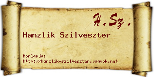 Hanzlik Szilveszter névjegykártya